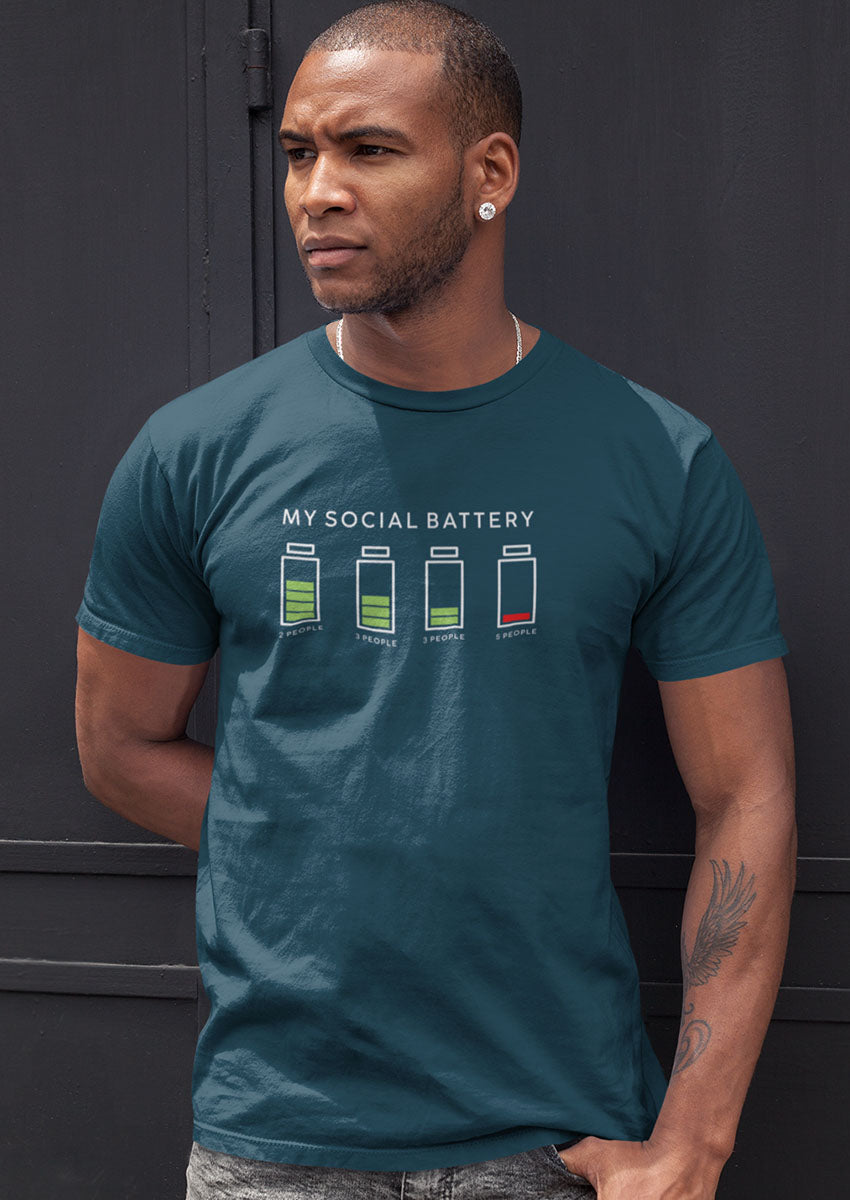 Social Battery - Men's Crew Neck T-shirt
